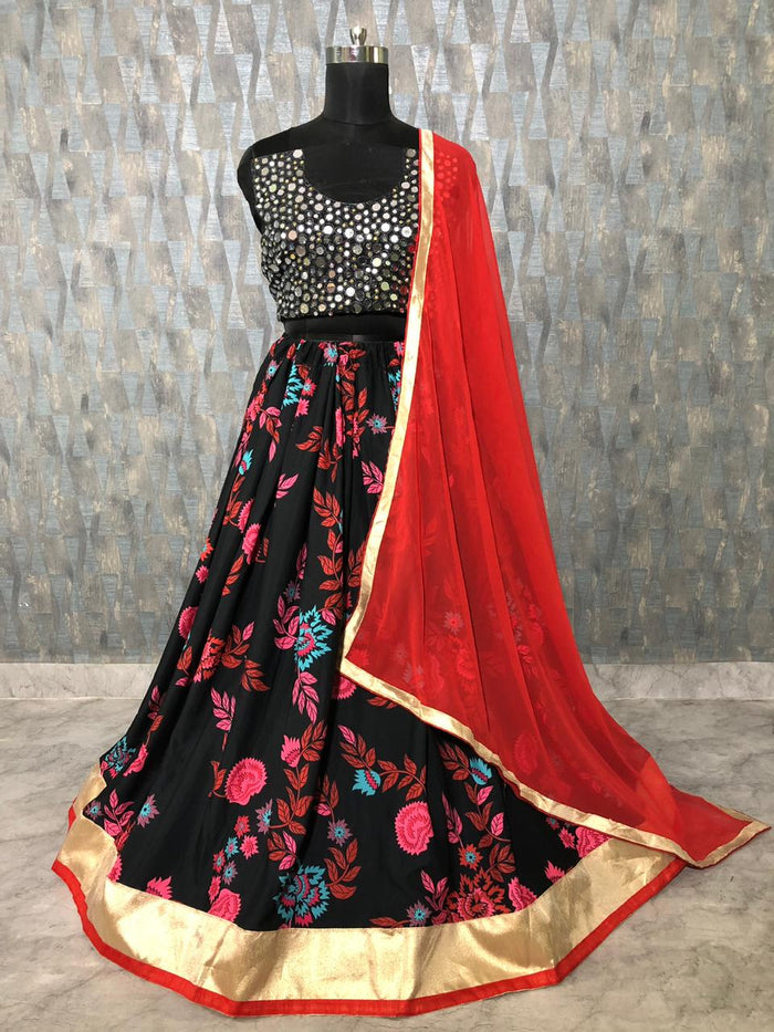 Bridal Maroon Pure Silk Heavy Glitter + Sequence Work With Engaging Lahengha Choli