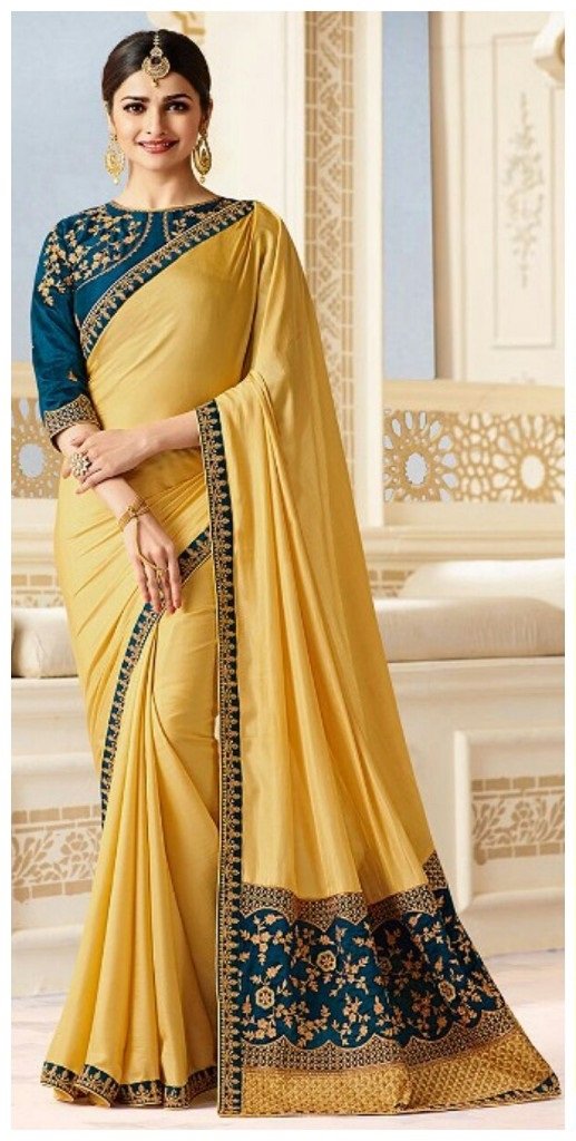 NEW PRESENT BEAUTIFULL SKY BLUE BOLLYWOOD SAREE