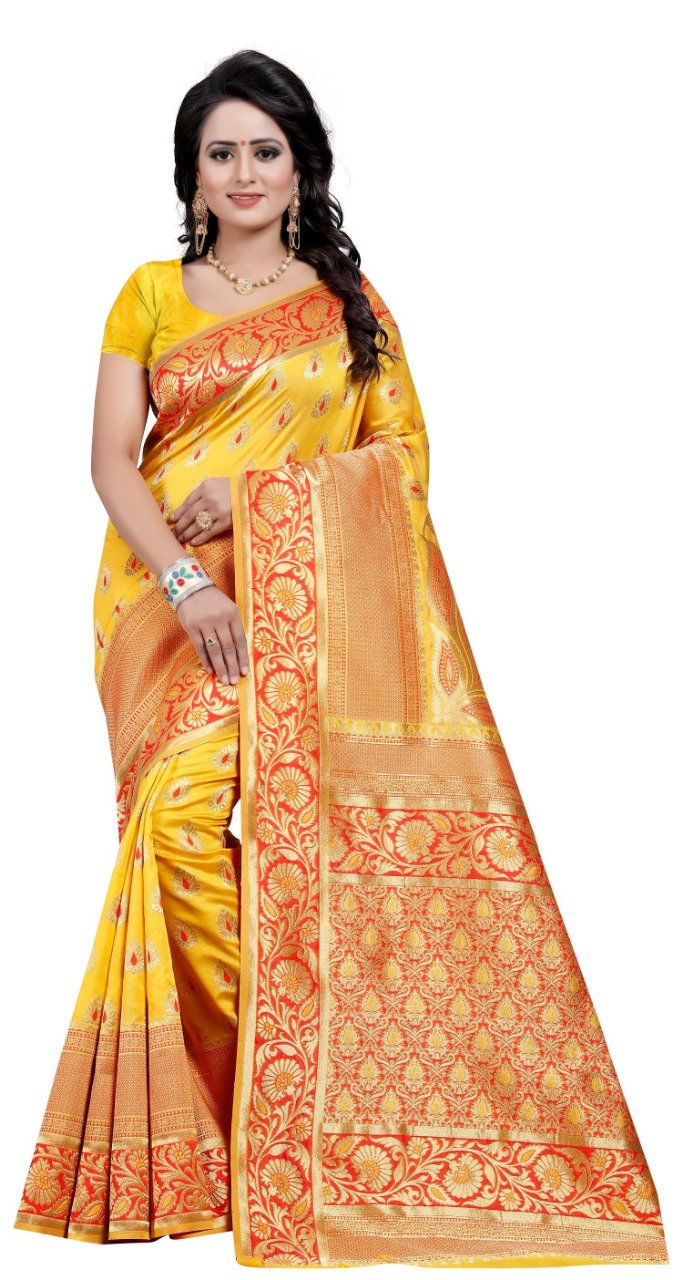 Maroon and green Color Heavy Cotton Silk Hand-Printed Saree