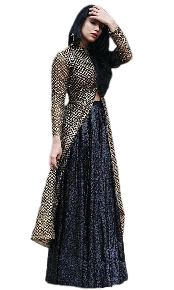 Gorgeous Black Silk Saree Heavy Embriodery Lace With Latkan