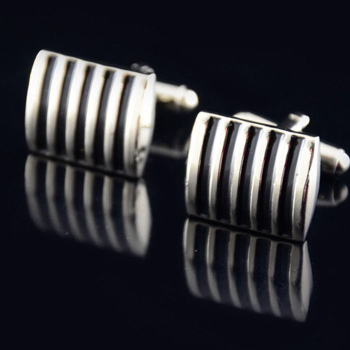 Mens Wedding Party Gift Cuff Link Drip Paint Color Stripes Cufflinks